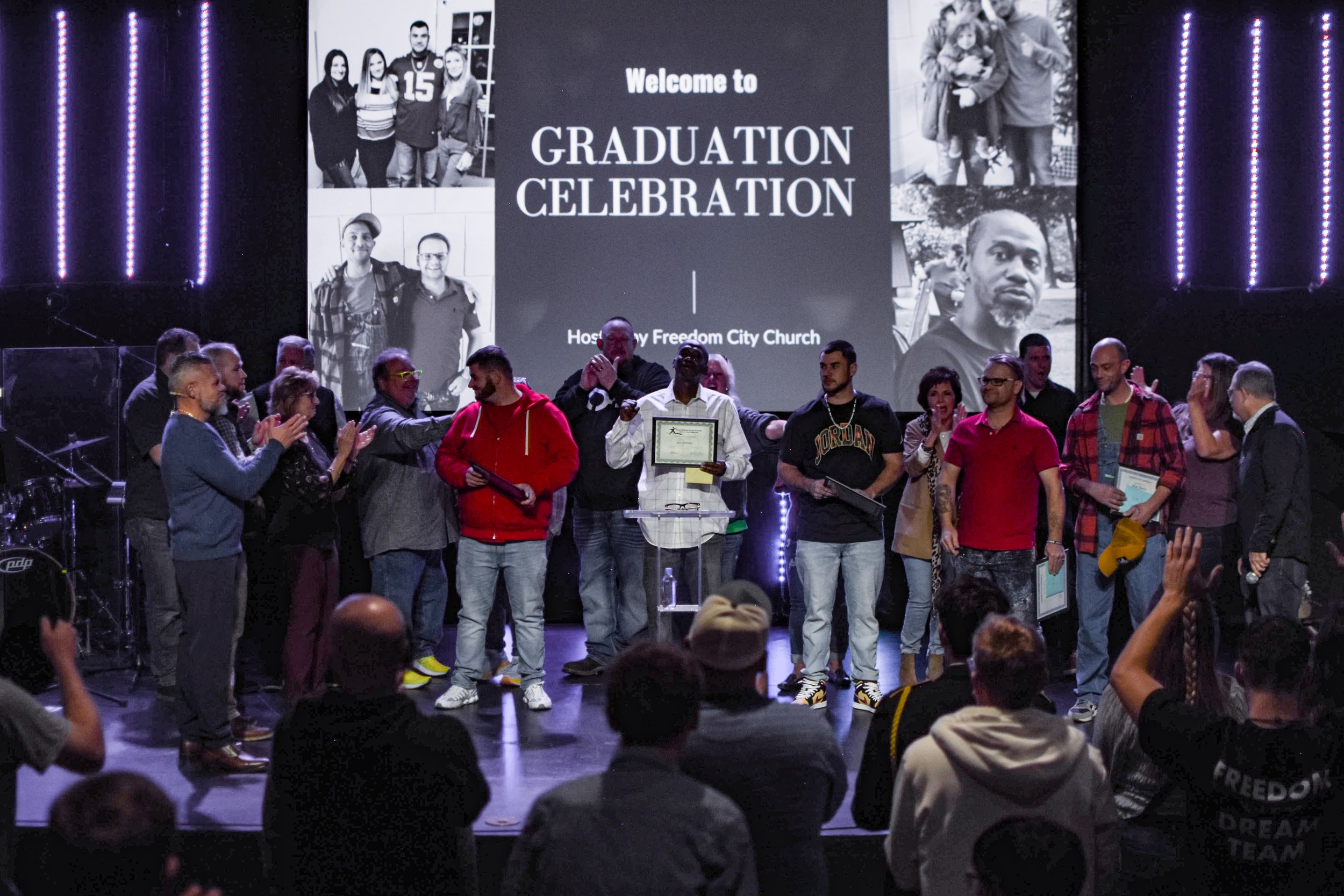 Straight Street alongside other recovery programs participate in Graduation Celebration at a local church.